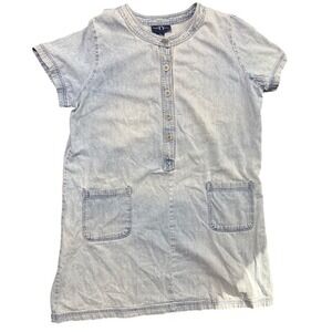 VTG Original TY Wear Women XL Denim Blue Jean Dress Button Front Pockets Thrash